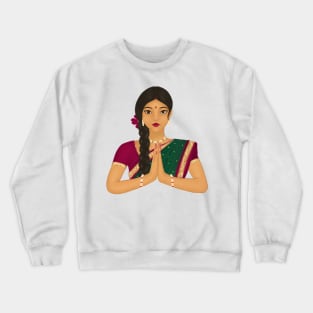 Indian lady Namaste Crewneck Sweatshirt